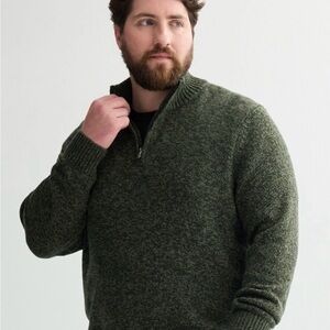 Sonoma Men's 1/4 Zip Knit Supersoft Sweater Olive Green Size XL Tall NWT